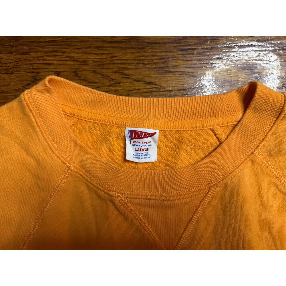J Crew Oversized Pullover Sweatshirt Bright Orange Size Large - Picture 4 of 4